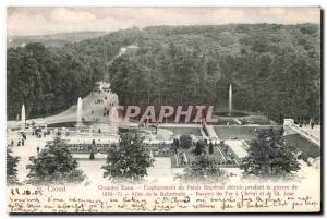 Old Postcard Great Waters Emplacemant Du Palais Imperial Destroyed In War In