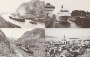 (4 cards) Historical Views of the Panama Canal - Copyright 1977