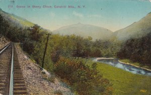 CATSKILL MOUNTAINS, New York, PU-1914; Scene In Stony Clove, Railroad Track