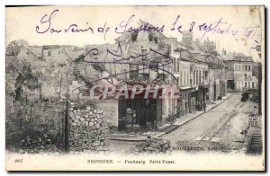 Postcard Old Army Soissons Faubourg Saint Vaast