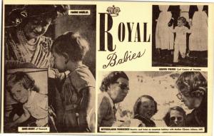 Royal Babies of Denmark Sweden Netherlands England c1950 Vintage Postcard O19
