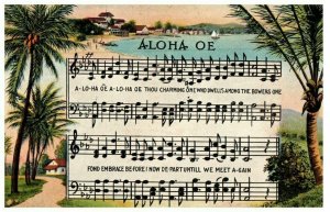 Aloha OE Until We Meet Again Song Lyrics Beach Hawaii Postcard