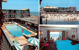 Seaside Heights New Jersey Aztec Motel Pool View Vintage Postcard K50179 