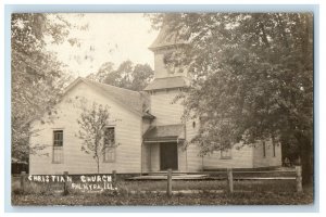 1910 Christian Church Palmyra Illinois IL RPPC Photo Posted Antique Postcard 