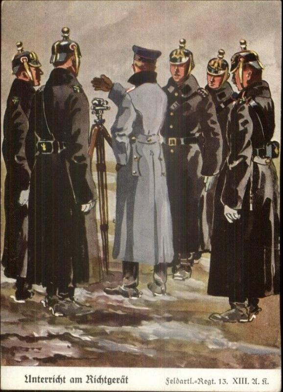 WWI Era German Military Art Teaching the Transit Surveyors Vintage Postcard