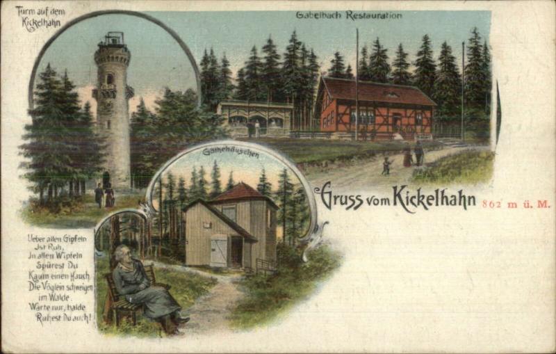 Gruss Vom Kickelhahn Germany c1910 Used Postcard - Gruss Aus