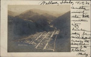 Wallace ID Birdseye View 1906 Real Photo Postcard