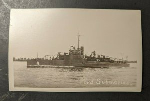 Mint Vintage Ford Submarine US Navy Real Photo Postcard