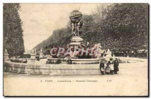 Paris Old Postcard Luxembourg Fontaine Carpeaux