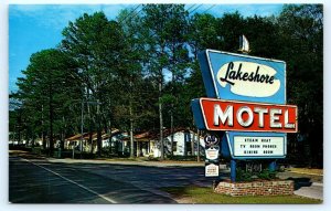 TALLAHASSEE, FL Florida ~ Roadside LAKESHORE MOTEL  c1950s Postcard