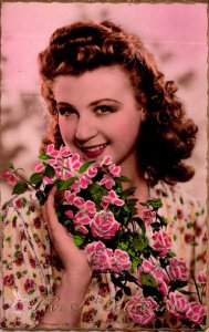 Beautiful Woman Vive Sainte Catherine Color Tinted Real Photo