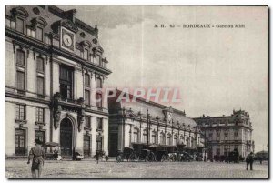 Old Postcard Bordeaux Gare du Midi