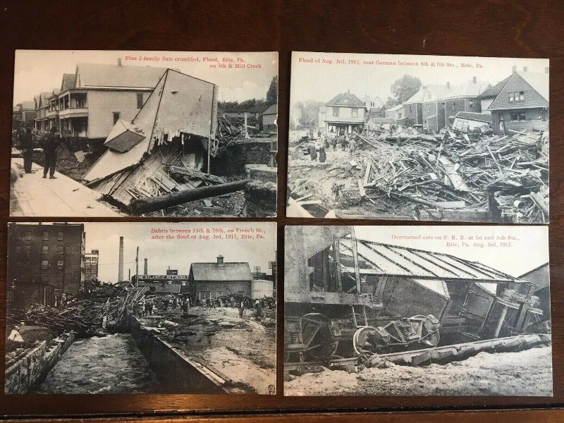 Lot of 24 Postcards Flood Aftermath, Erie, PA Unposted No Duplicates