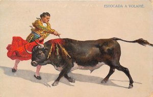 Estocada a Volapie Tarjeta Postal Bullfighting Postal Used Unknown, Missing S...