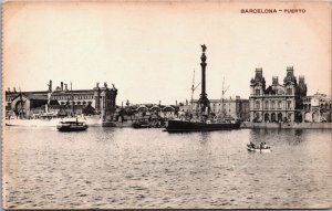 Spain Barcelona Puerto Vintage Postcard B224