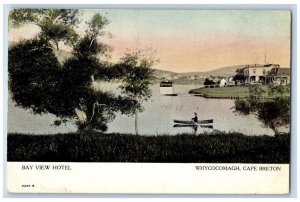 Whycocomagh Cape Breton NS Canada Postcard Bay View Hotel c1910 Antique