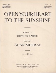 Open Your Heart To The Sunshine Alan Murray Olde Sheet Music