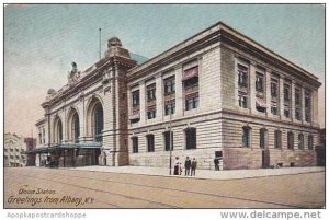 New York Albany Union Station Greetings From Albany 1915