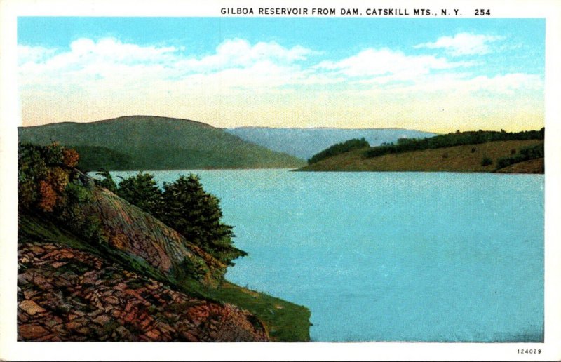 New York Catskill Mountains Gilboa Reservoir From Dam Curteich