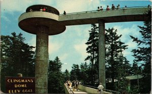 Clingmans Dome Great Smoky Mountains Postcard Cancel PM Pigeon Forge TN WOB Note 
