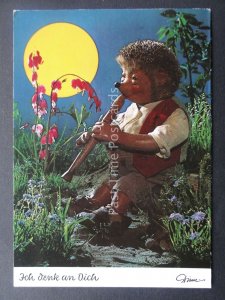 Mecki Hedgehog FLUTE RECORDER MUSIC THEME c1970/80's Postcard by Diehl Film 438