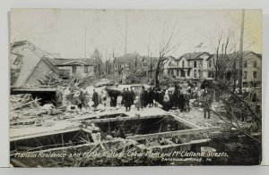 Cambridge Springs Pa Flood Damage Main & McClelland Sts Homes Postcard N5