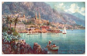 Antique Monte Carlo View of the Casino, Monaco Postcard