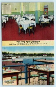 WASHINGTON, D.C. ~ Dining Room HERZOG'S SEAFOOD Restaurant Roadside Postcard