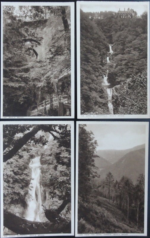 Aberystwyth: Collection x 4 The Hotel & Devil's Bridge, Old Postcards