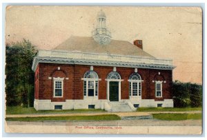 1908 Post Office Building Scene Street Centreville Iowa IA, Katy TX Postcard