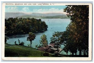 c1920's Beautiful Mountain And Lake View Lake George New York NY Posted Postcard 