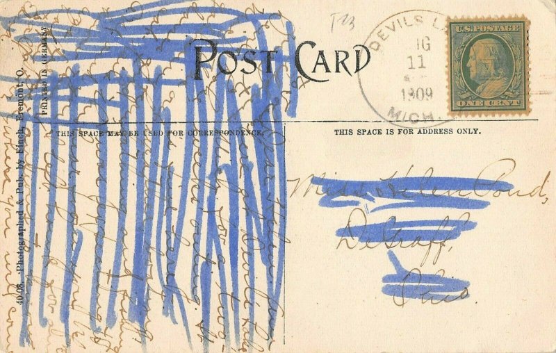 LPS68 Devil's Lake Michigan Cedar Point Beach Postcard