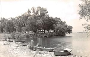 D16/ Waterville Minnesota Mn Boat Cows RPPC Postcard 40s Rocky Point Resort