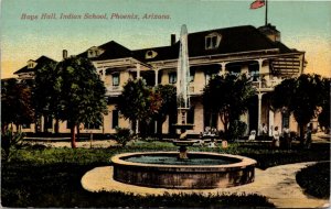 Postcard AZ Phoenix Boys Hall Indian School Water Fountain Garden ~1910 S112