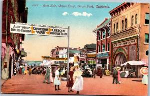 Entrance to Pier, East Side Ocean Front Ocean Park CA Vintage Postcard M02