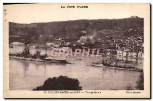 Old Postcard Villefranche sur Mer Vue Generale Charter