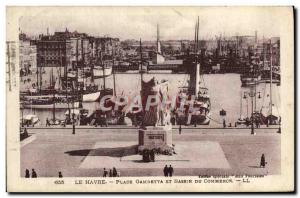 Old Postcard The Ha The Place Gambetta and the Bassin du Commerce Charter