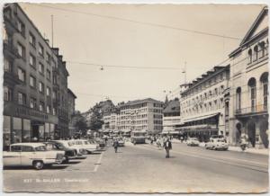 Switzerland, St.-GALLEN, Theaterplatz, 1965 used Real Photo Postcard