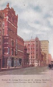 Iowa Des Moines Walnut Street Looking West Showing Davidson's Iowa'...