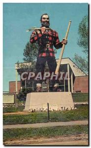 Postcard Old statue of the legendary Paul Bunyan at Bangor Maine