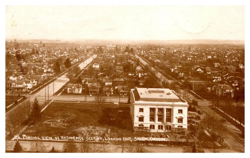 Oregon , Aerial View of Residence's,  Looking East, Salem .  RPC