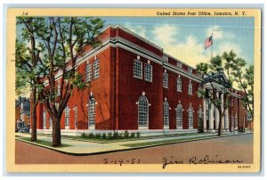 1951 United States Post Office Exterior View Building Jamaica New York Postcard