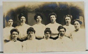 RPPC Victorian Women Class of Teachers  Nebraska c1908 Bellevue? Postcard L19