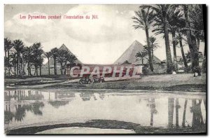 Postcard Ancient Egypt Egyptian Pyramids during the flooding of the Nile