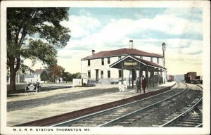 THOMASTON ME MC Railroad Station Old Postcard