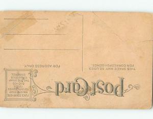 Pre-Linen christmas PRETTY GIRL HOLDS FLOWER BOUQUET AND GIFT PACKAGE HL0284