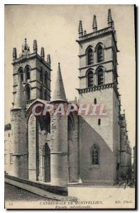 Postcard Old Cathedral Montpellier Facade meridionale