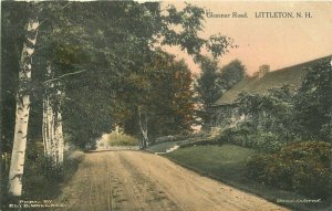 Littleton New Hampshire Glessner Road C-1910 Postcard hand colored 21-4619