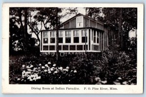 Pine River Minnesota MN Postcard Dining Room Indian Paradise Exterior View 1910