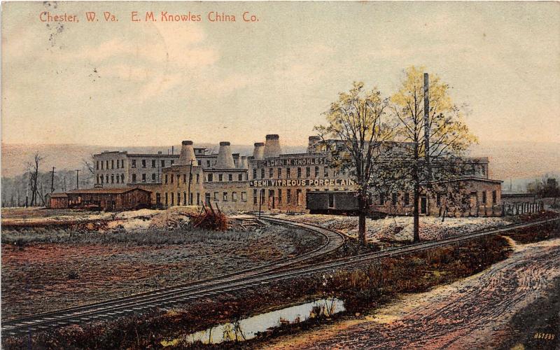 E81/ Chester West Virginia Postcard E.M. Knowles China Company Factory